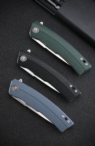 Petrified Fish PFP02 Magazine,3.66“ D2 Satin Blade，G10/Micarta/Carbon Fiber 145g folding Kinfe