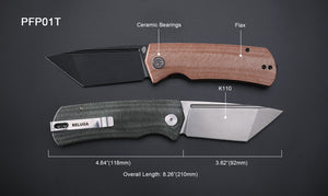 Petrified Fish PFP01T Beluga  ,3.58" K110 Stonewashed Blade,  Front Flipper Liner lock Folding knife