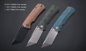 Petrified Fish PFP01T Beluga  ,3.58" K110 Stonewashed Blade,  Front Flipper Liner lock Folding knife