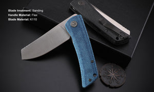 Petrified Fish PFE05 Flavorist ,3.15" K110 Satin Blade, 94g Micarta Handle Front Flipper Liner lock Folding knife