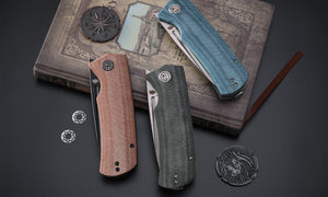 Petrified Fish PFP01T Beluga  ,3.58" K110 Stonewashed Blade,  Front Flipper Liner lock Folding knife