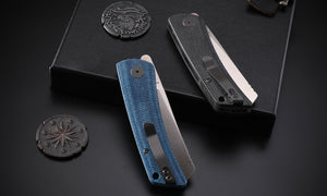 Petrified Fish PFE05 Flavorist ,3.15" K110 Satin Blade, 94g Micarta Handle Front Flipper Liner lock Folding knife