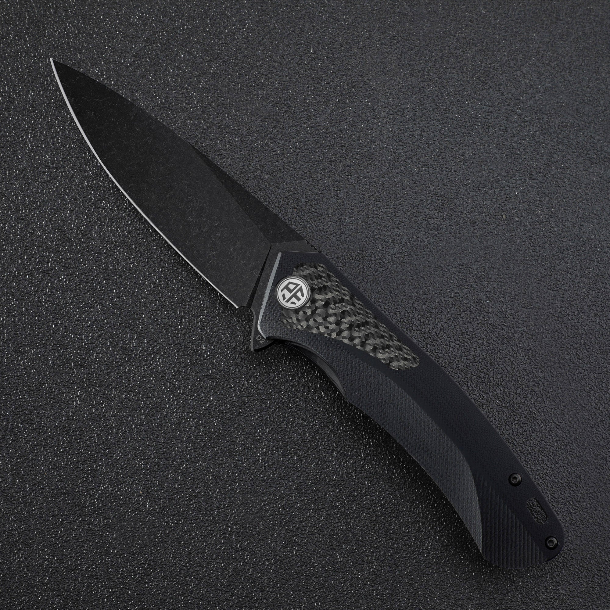 Petrified fish PF838C D2 steel flipper folding knives G10+Carbon fiber handle camping tool