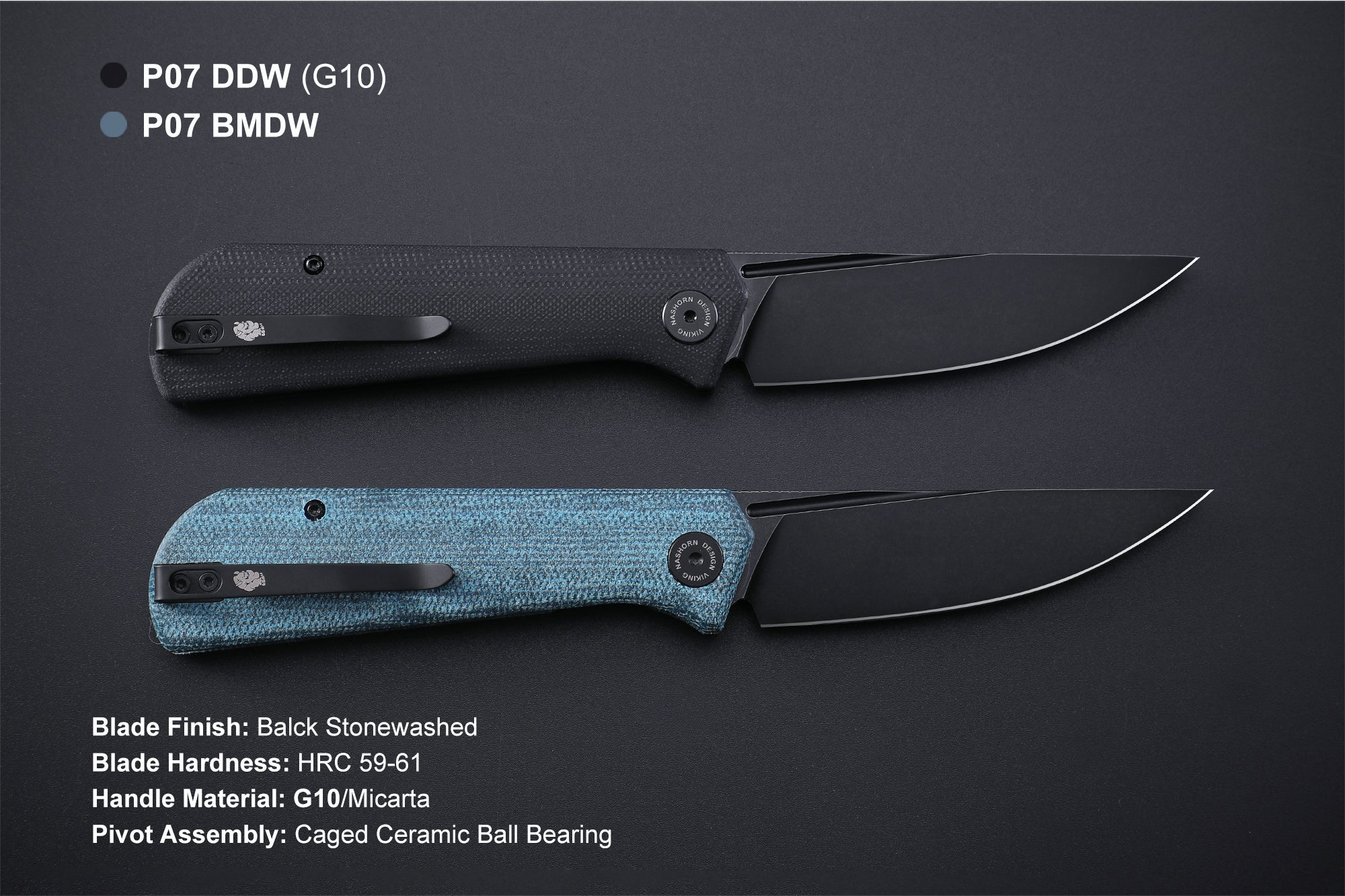 Petrified Fish PFP07 Viking  ,3.62" K110 Satin Blade, 123g G10 Handle Front Flipper Liner lock Folding knife