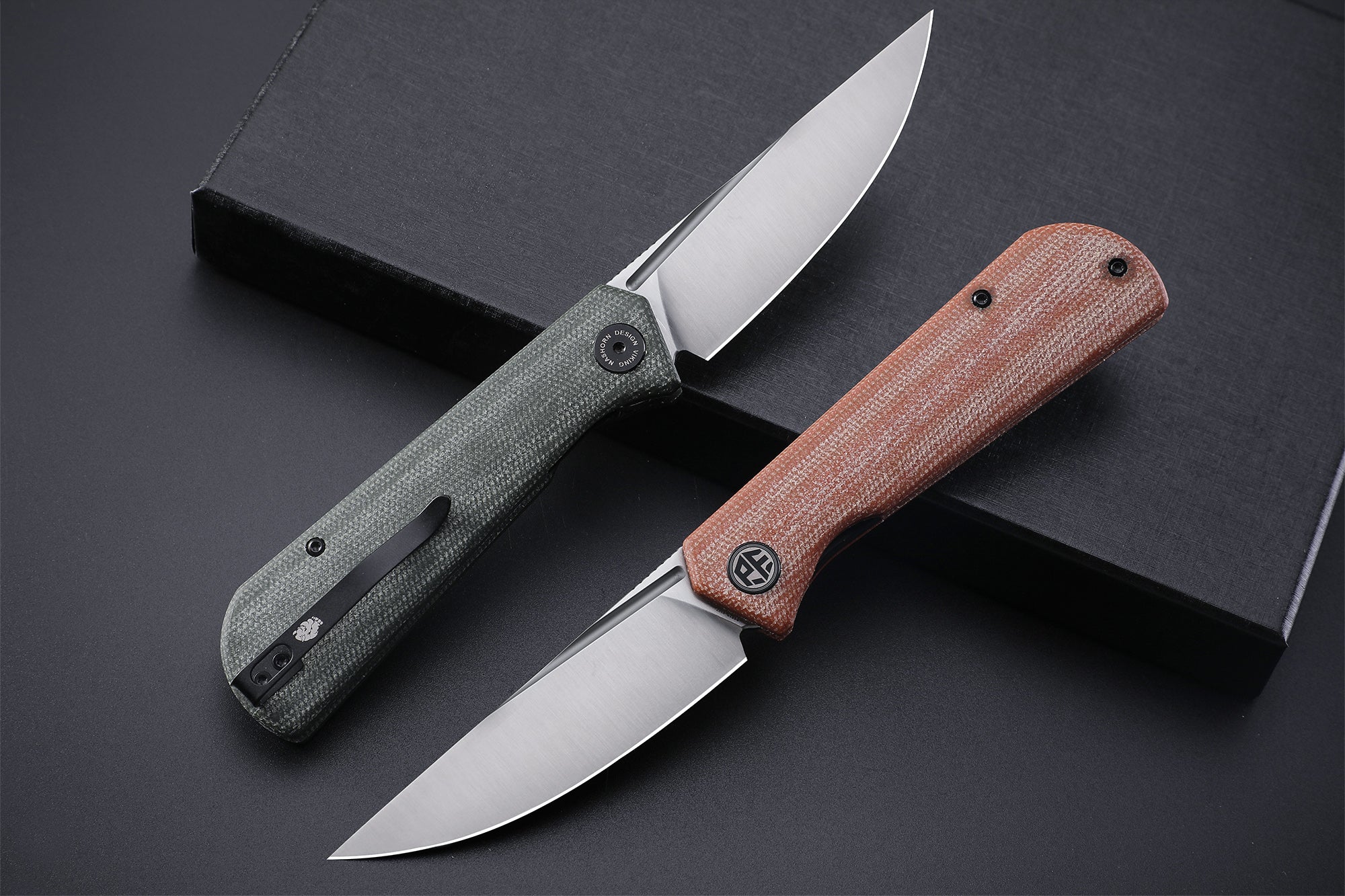 Petrified Fish PFP07 Viking  ,3.62" K110 Satin Blade, 123g G10 Handle Front Flipper Liner lock Folding knife