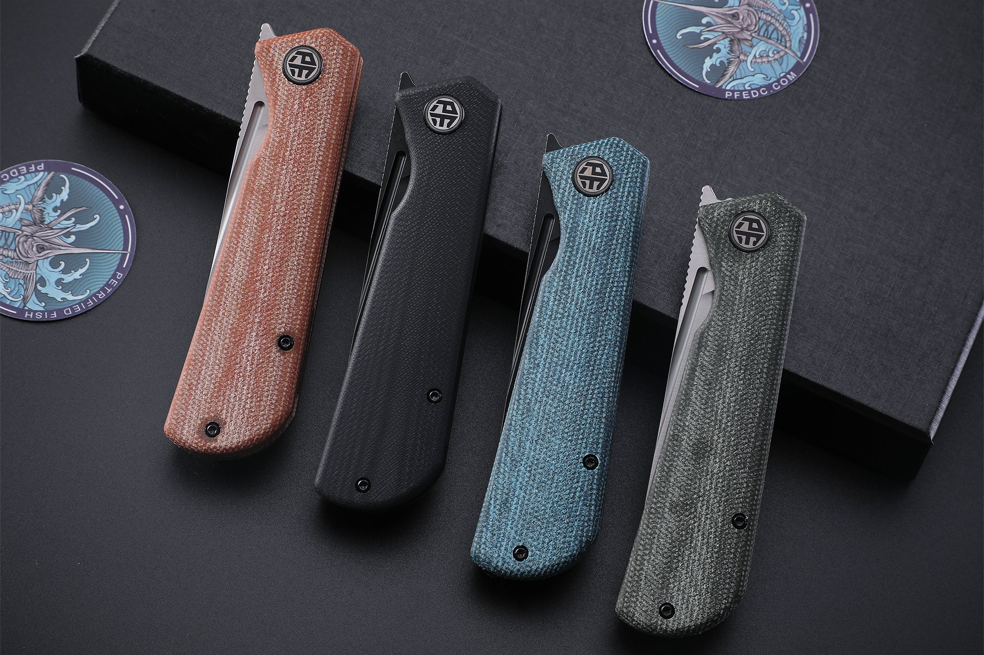 Petrified Fish PFP07 Viking  ,3.62" K110 Satin Blade, 123g G10 Handle Front Flipper Liner lock Folding knife